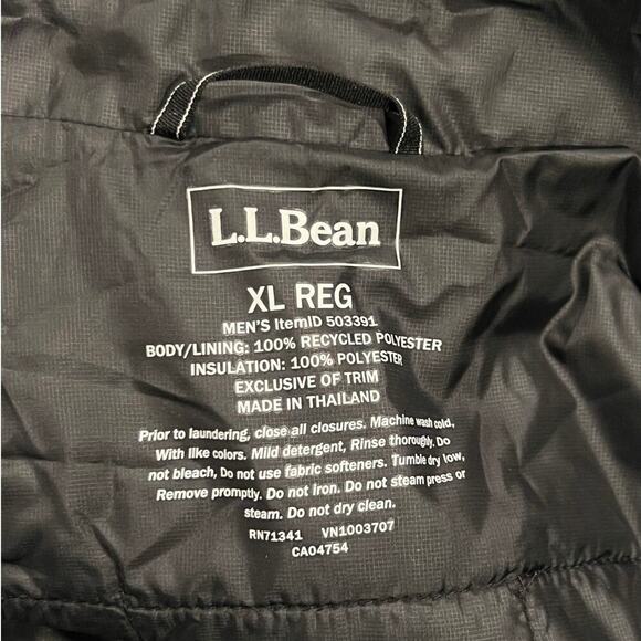 L.L.Bean Hooded PrimaLoft Insulated Ripstop Puffer Jacket Size XL - Picture 10 of 13